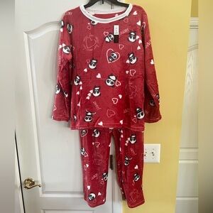 NWT ILYS Panda Fleece PJ Set